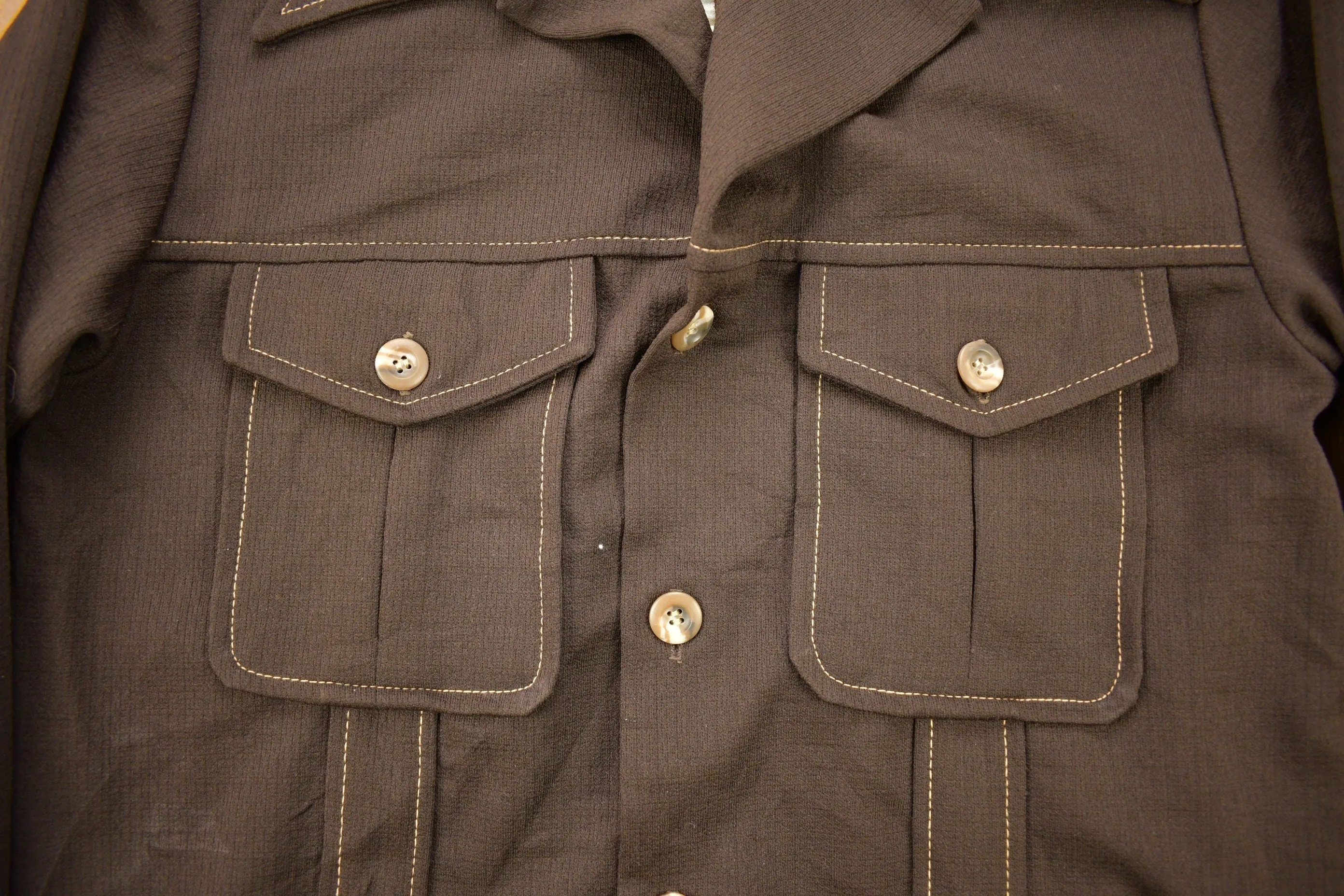 Vintage 1970s Brown Button Up Shirt