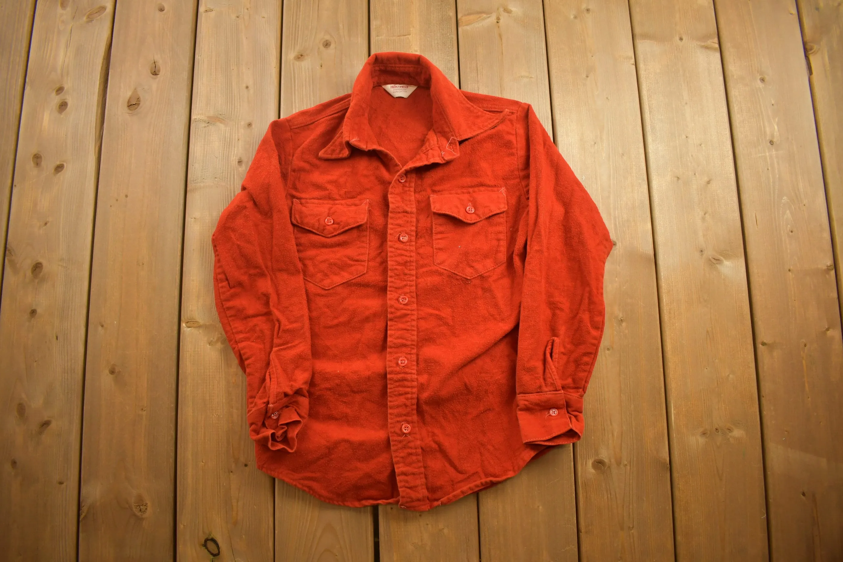 Vintage 1980s Frostproof Blank Red Button Up Shirt