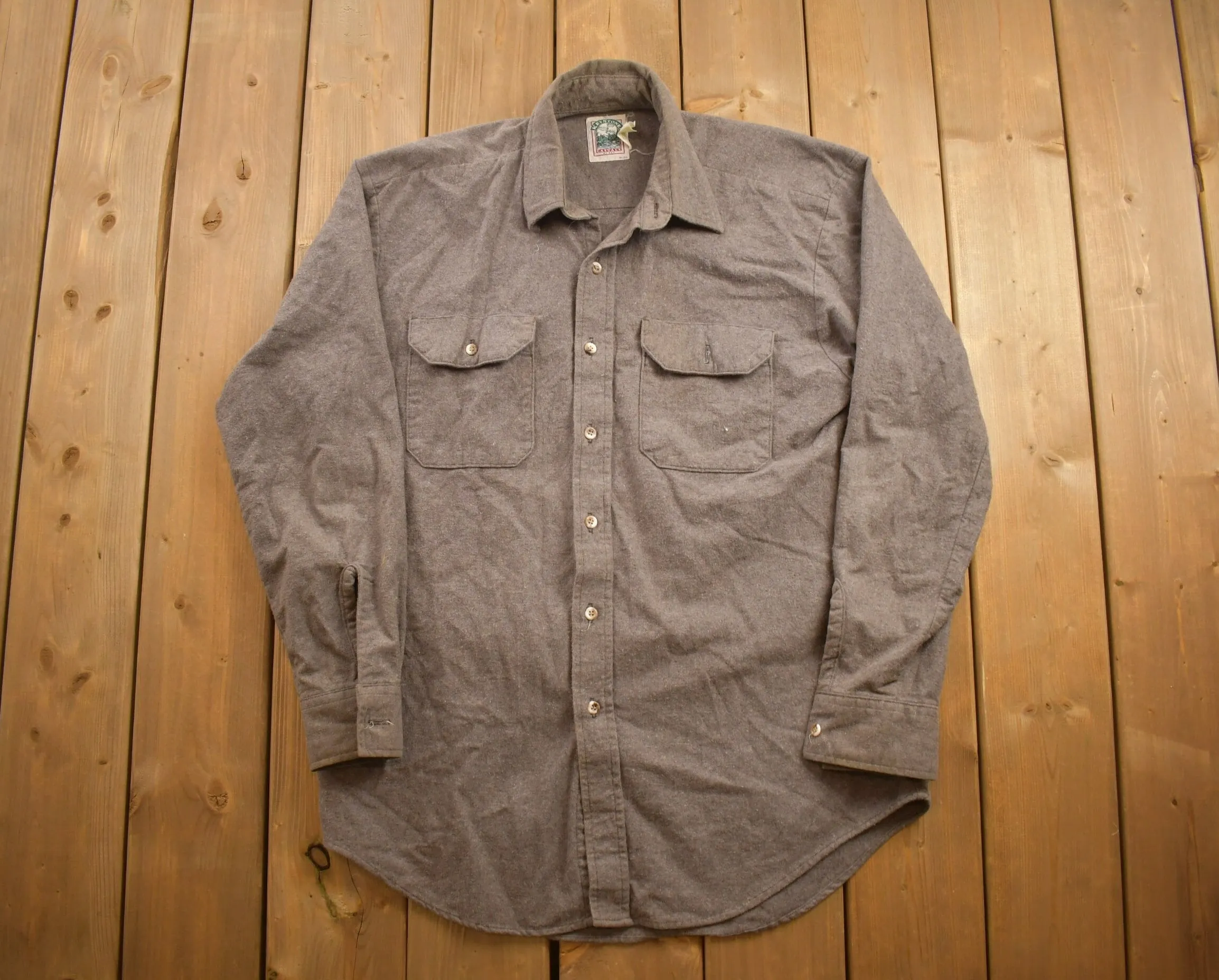 Vintage 1990s Keystone Casuals Blank Brown Button Up Shirt