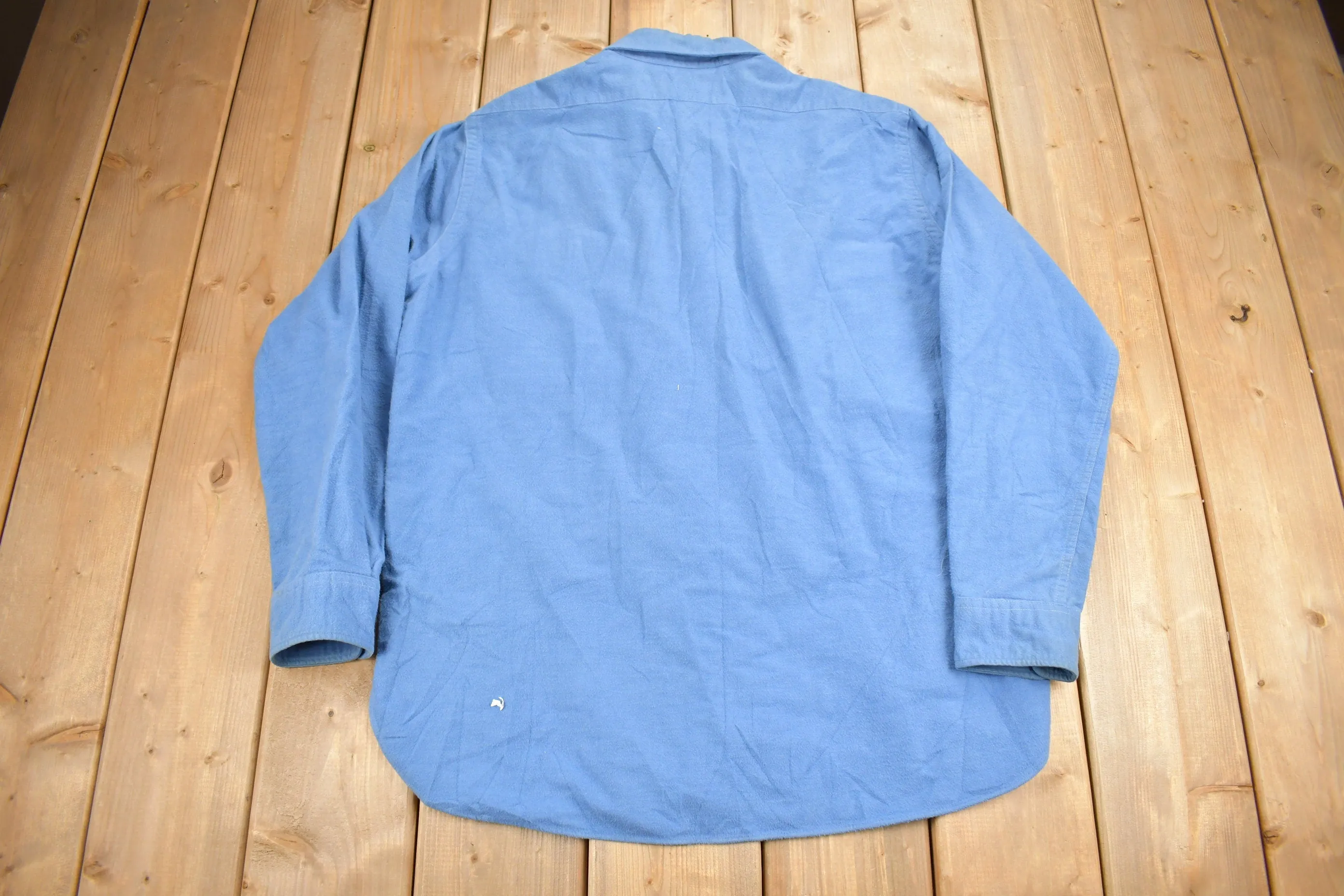 Vintage 1990s LL Bean Blue Button Up Shirt