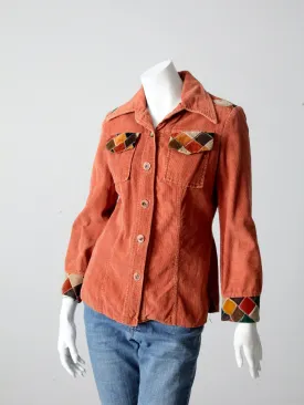 vintage 70s patchwork corduroy shirt