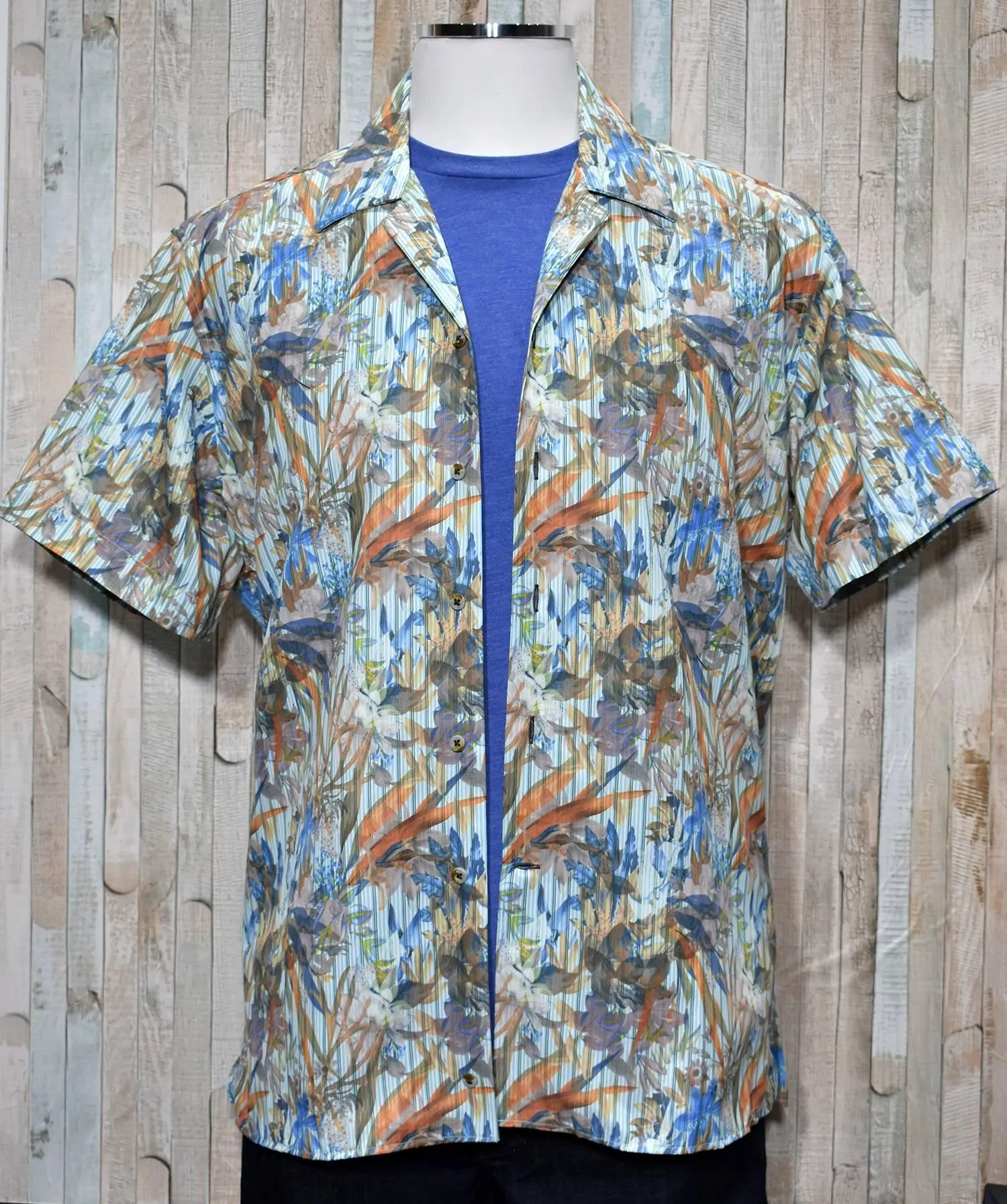 W492S Emerald Floral Camp Shirt