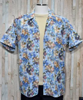 W494S Denim Floral Camp Shirt