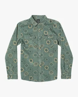 Warm Sands Cord Long Sleeve Shirt - Balsam Green