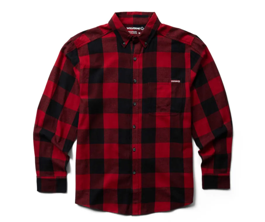 Wolverine Men's Hastings Button-Down Pocket Flannel Work Shirt