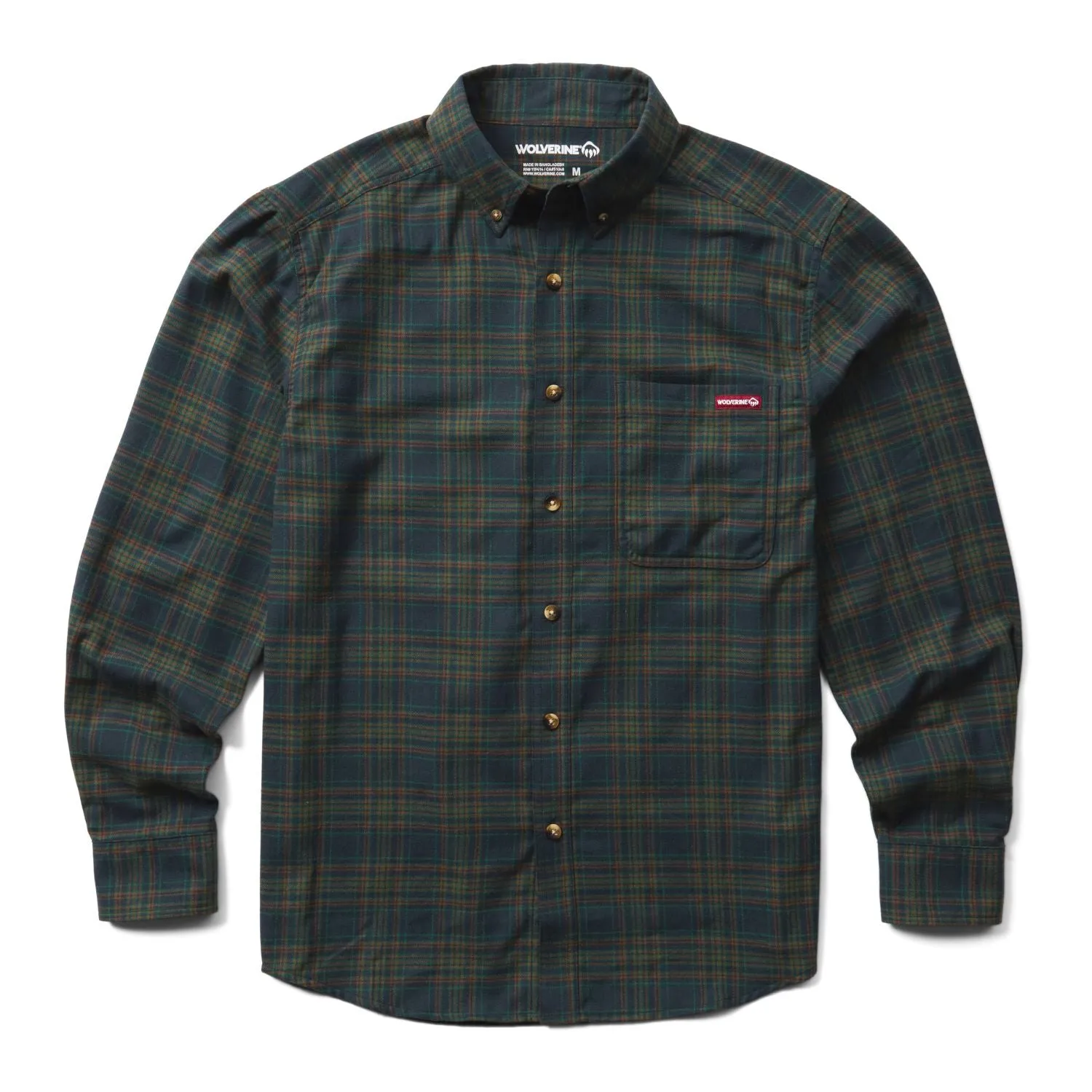 Wolverine Men's Hastings Button-Down Pocket Flannel Work Shirt