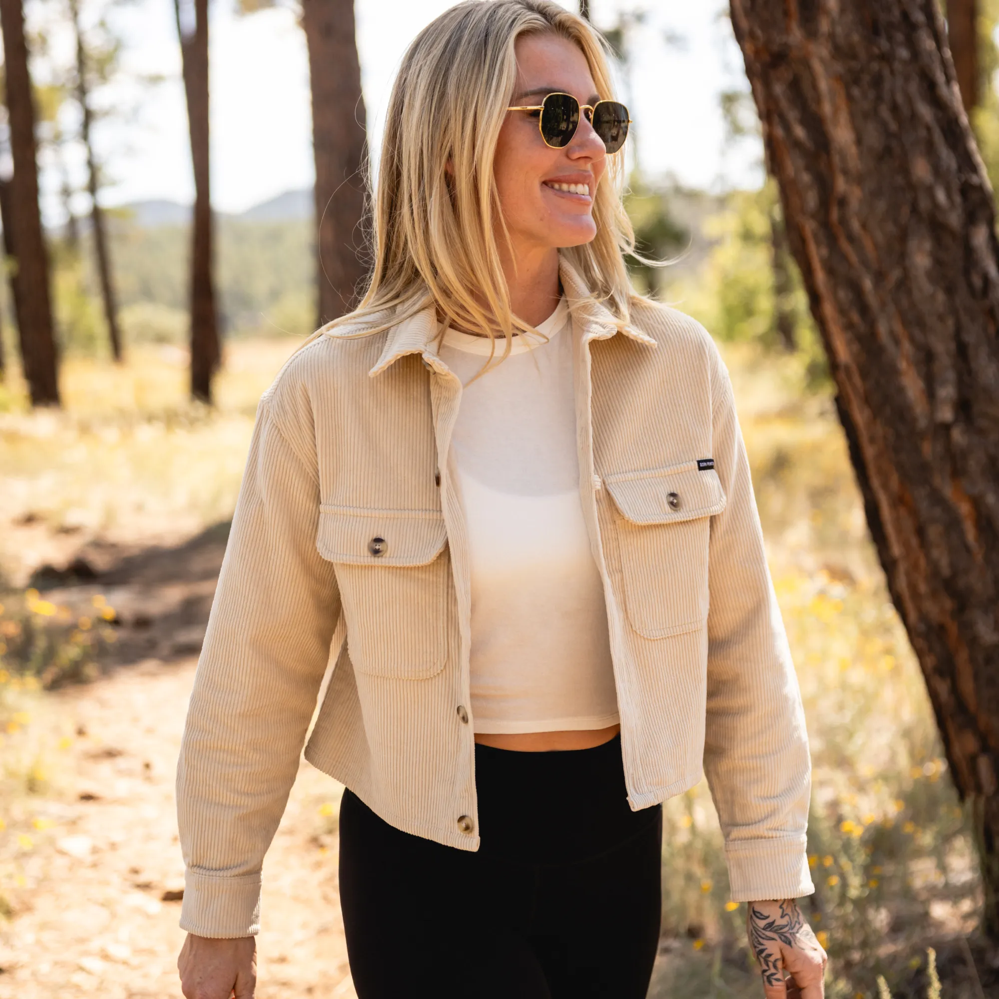 Women’s Cropped Corduroy Shirt (Wheat)