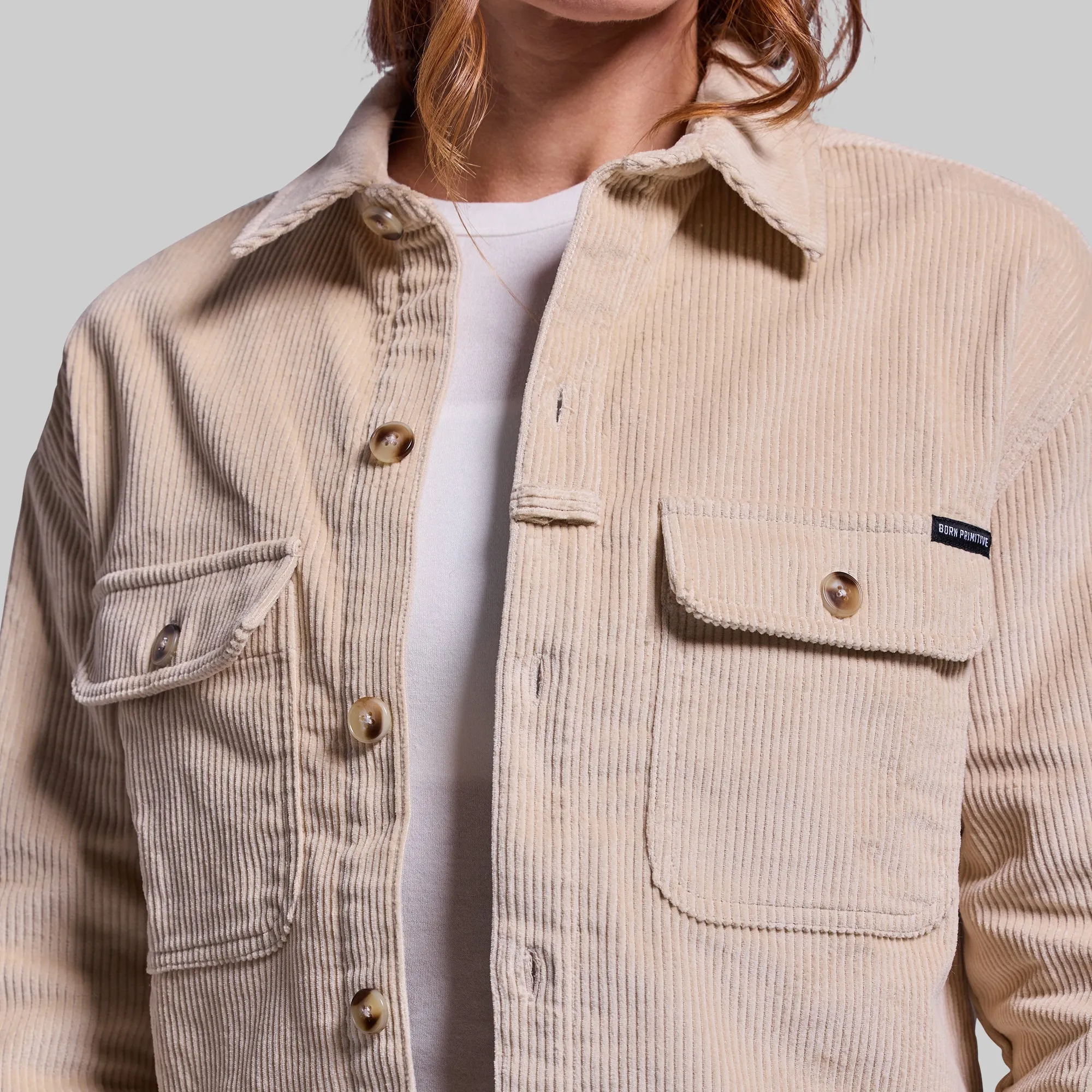 Women’s Cropped Corduroy Shirt (Wheat)